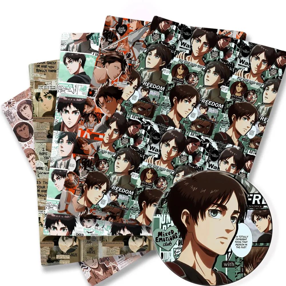 Ткань shingeki no kyojin с мультяшным рисунком 140x50 см полиэфирная хлопковая ткань для