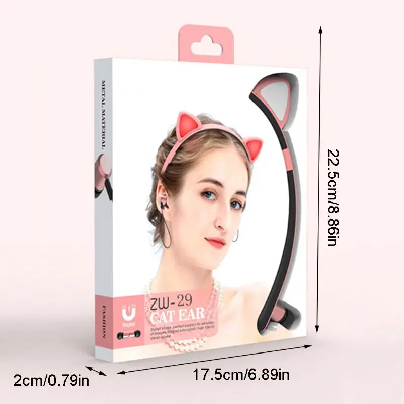 Cute Cat Headsets Portable Wireless Bluetooth Magnetic Headphones for Girl Gifts Hot New
