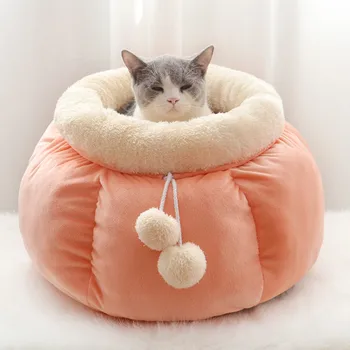 

Pumpkin Shaped Cat Nesting Bed Sleeping Bag Free shipping (M73)