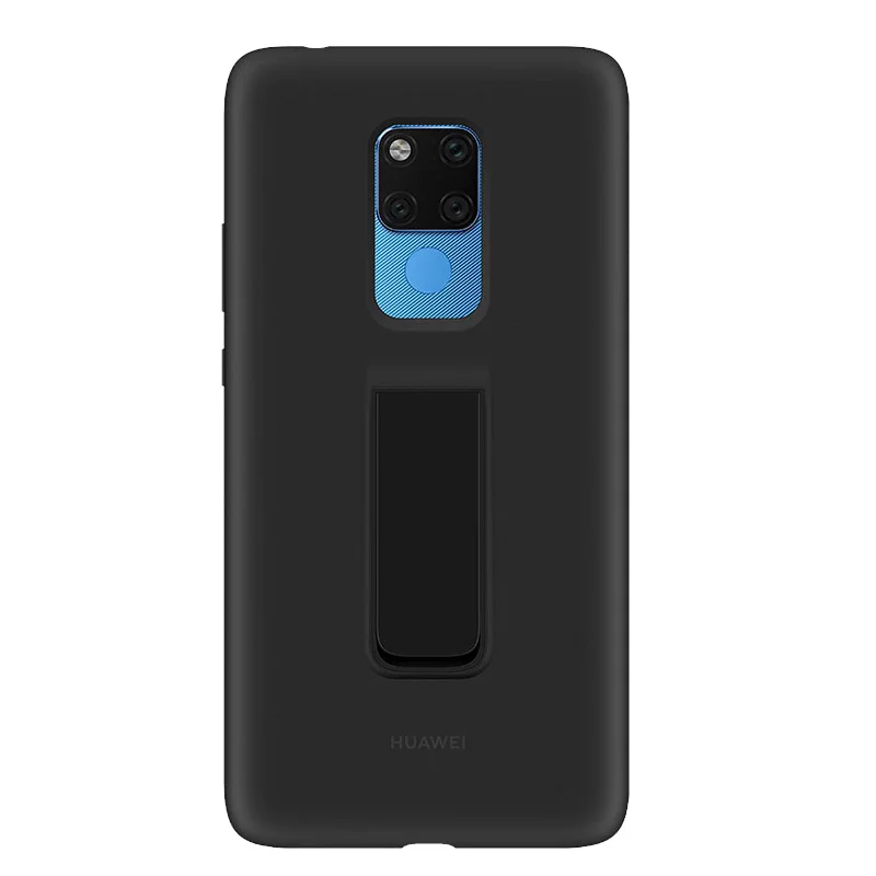 black Официальный huawei mate 20 X чехол на заднюю панель с подставкой из мягкого жидкого кремния со встроенной микрофиброй для mate 20X - Цвет: black