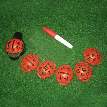 

High Quality Blue Red Plastic Golf Ball Liner Maker Drawing Scriber Alignment Tool with Pen Golf Club Training Aids Accessories