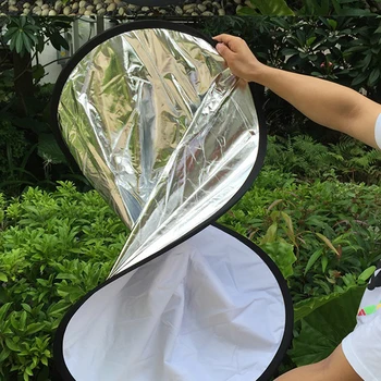 

60cm Light-Reflector Portable 2 In 1 Photography Reflector Collapsible Round Camera Lighting Photo Disc Reflector Diffuser Kit
