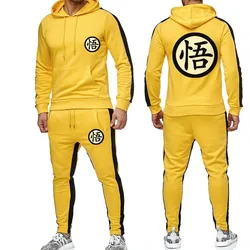 Survêtement Anime pour hommes, ensemble de vêtements de sport, lettre, Sweat shirt masculin, veste à capuche avec pantalon, grande taille, nouvelle collection 2022 