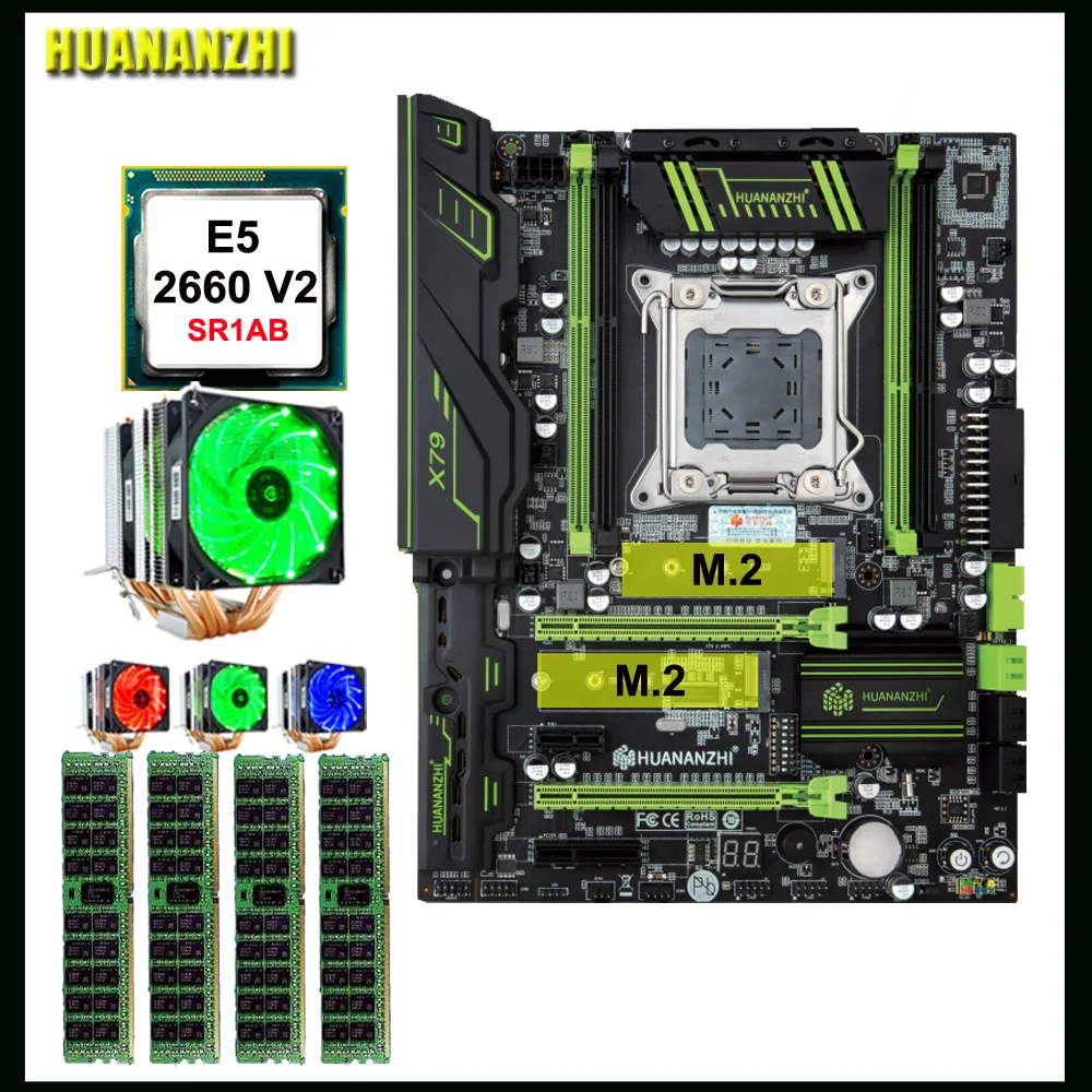 Материнская плата HUANANZHI X79 Pro большого бренда с двойным M.2 слотом NVMe SSD для