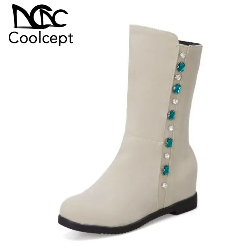 Женские полусапожки CoolCept на плоской подошве новые зимние теплые меховые модная