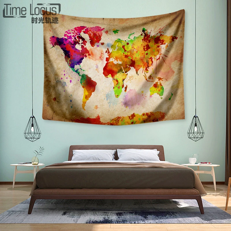 World Map Indian Tapestry Hippie Wall Hanging Tapestries Home Decorative Mandala Polyester Blanket Bedroom Sheets Yoga Mats | Дом и сад