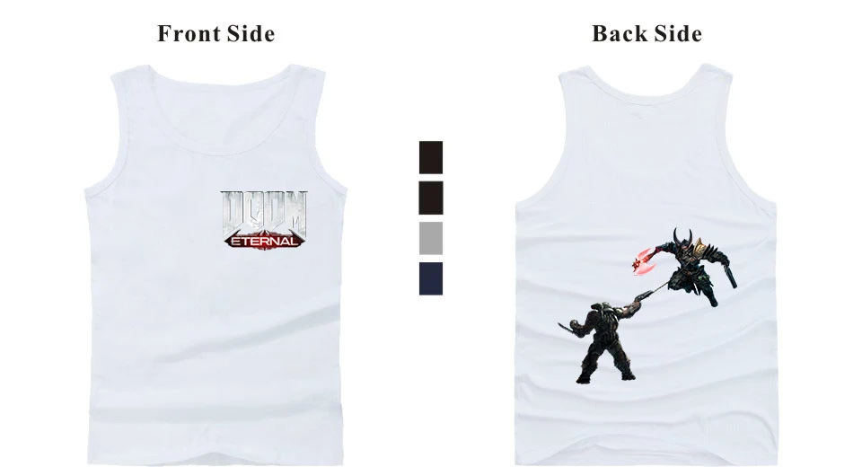 doom eternal Summer cotton sports vest solid color fitness quick-drying trend youth base wide shoulder sleeveless shirt