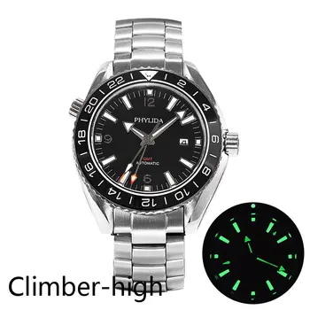

Men Mechanical Wristwatches GMT Dual-Time Automatic Men's Watch Sea Ocean Homage Sapphire 43.5mm BLACK Dial Crystal