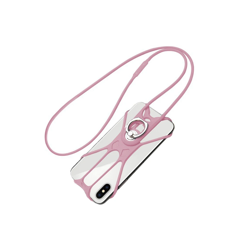Silicone lanyard Универсальный строп для телефона, силиконовый спортивный ремешок, ремешок для мобильного телефона, держатель для кольца, чехол для шеи, висячая веревка, слинг-цепь - Цвет: Silicone lanyard