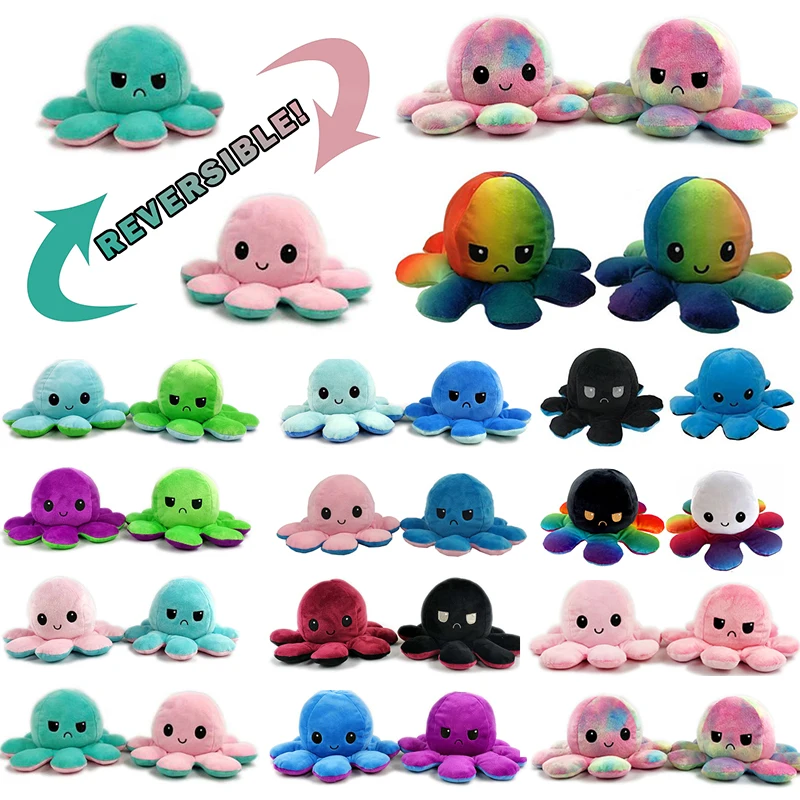

peluche octopus reversible toys Soft Gift Cute Christmas doll reversible octopu plush Stitch Stuffed Animals Room decoration