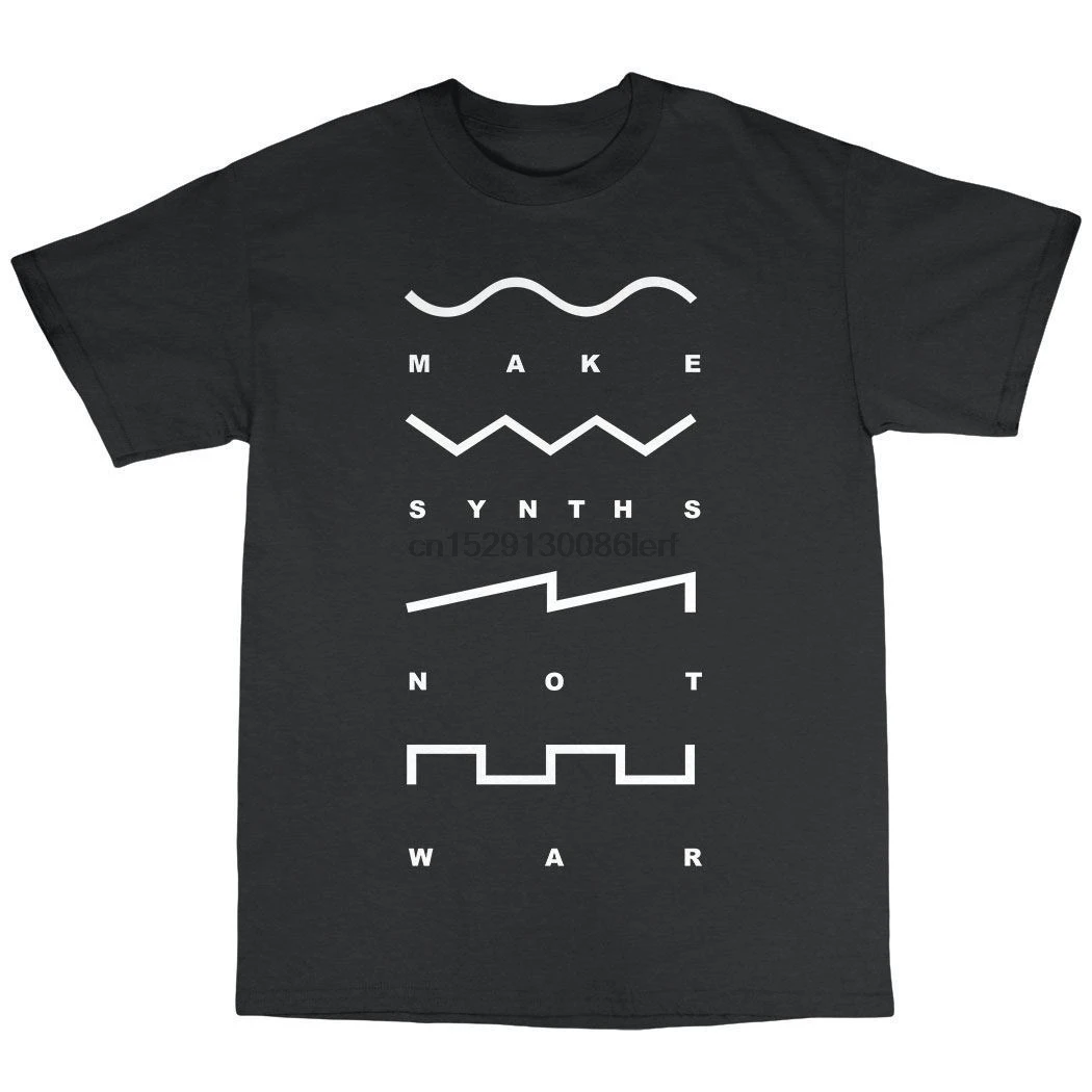 Make Synths Not War T Shirt Premium Cotton Synthesiser Analogue Retro Roland |