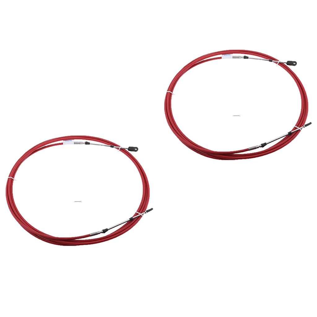 2 Pieces 12Ft Boat Motor Throttle Control Cable Fits for Yamaha, 10-32UNF Threaded Connectors