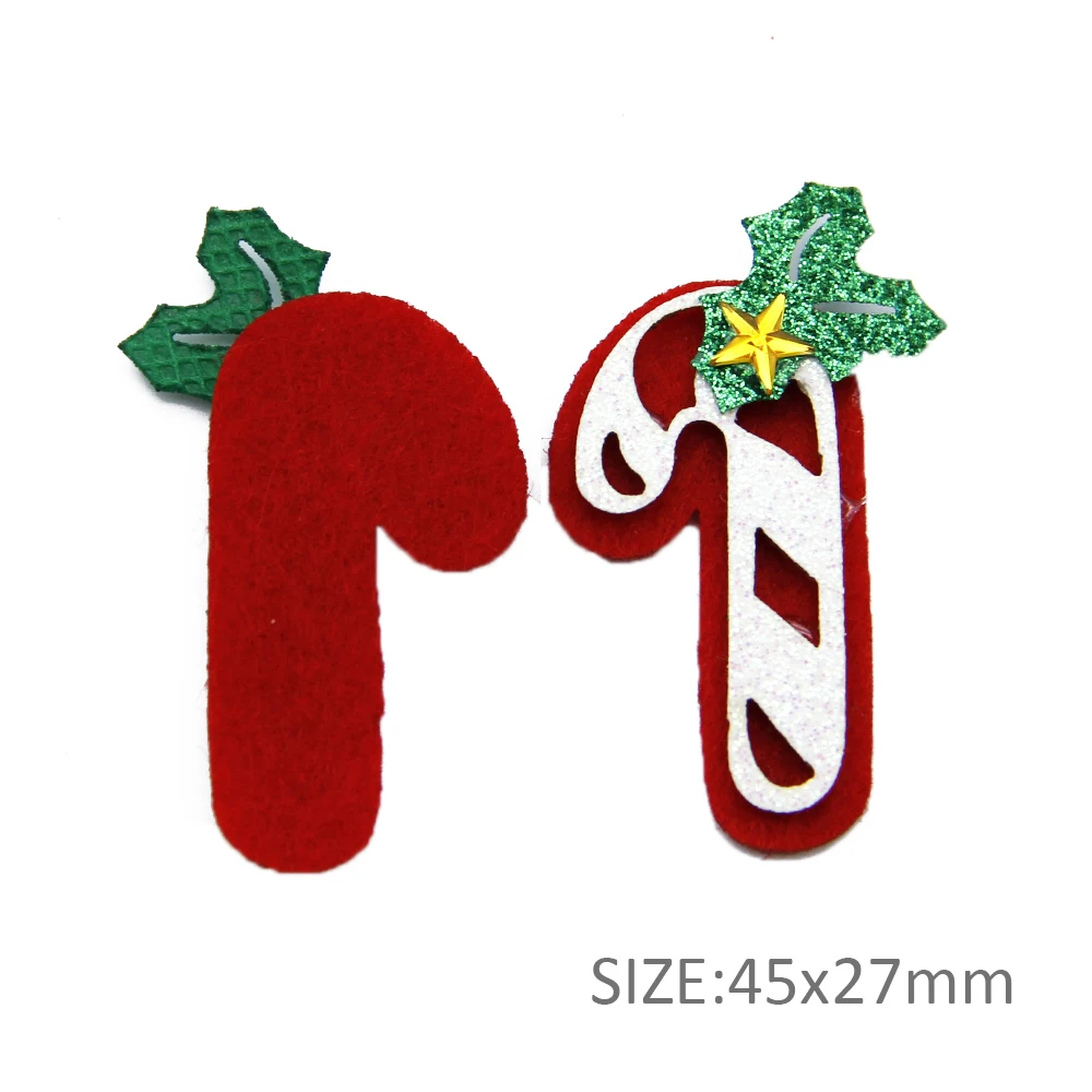 10 шт./лот, рождественские патчи, блестящие фетровые наклейки, декоративные заколки для волос, рукоделие, материалы ручной работы, 10Yc8173 - Цвет: 1094167025