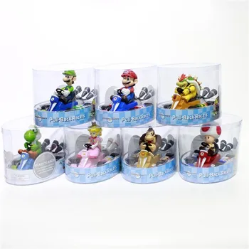 

New Super Mario Mario Kart Original Mini Figures Collection PVC Toy pull-back-racers
