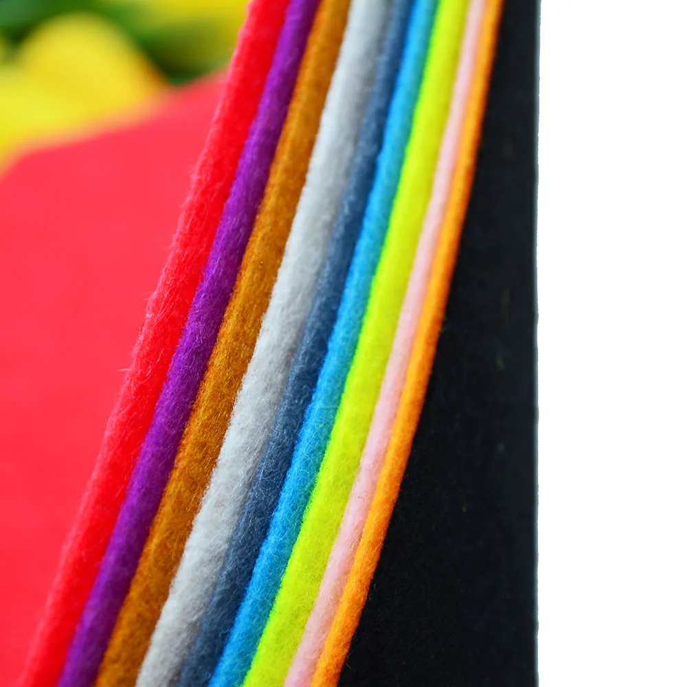10sheets 1mm 15cmx15cm Felt Fabric Non Woven Home Decoration Pattern Bundle For Sewing Dolls