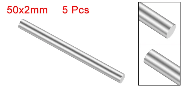 Uxcell 5 шт. вал круглый стержень из нержавеющей стали 50x2. 5-250x2mm для DIY игрушки RC модель автомобиля часть легко использовать для модели DIY