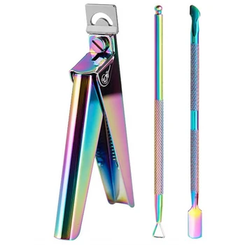 

3 Pcs Nail Clippers with Cuticle Putter Nail Set Nail Polish Removal Tool Stainless Steel Nail Tool Set