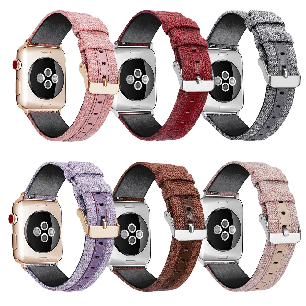 

Elegant Canvas Cloth Apple Watch Band For iWatch 38mm 40mm 42mm 44mm Apple Watch Strap for iWatch 5/4/3/2/1 iWatch Band