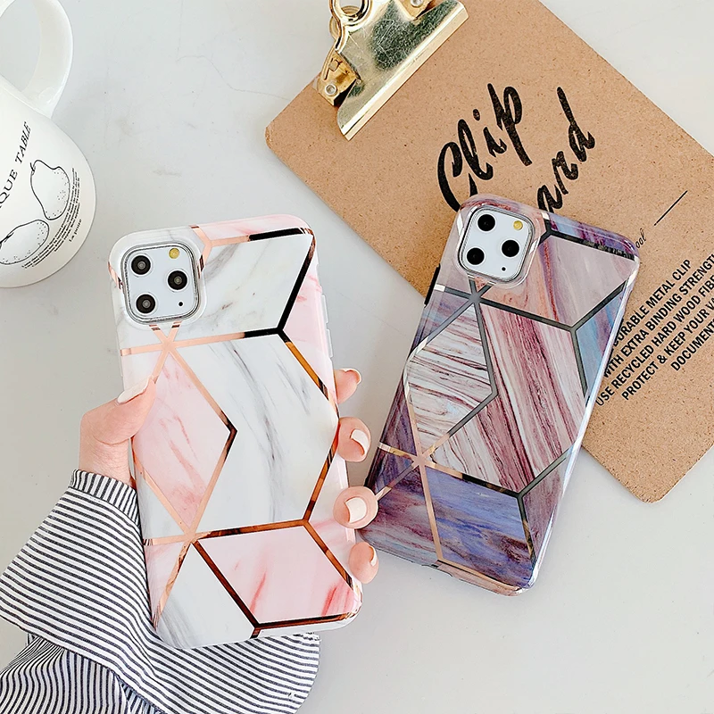 

Plating Silicone Phone Case For iPhone 7 Case Luxury Glossy Soft IMD Back Cover Shell For iPhone 6 7 8 Plus X XS Max 11 Pro Max