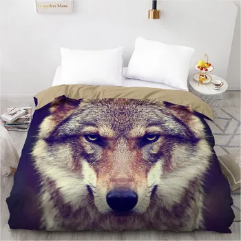 

3D Design Animal Wolf Quilt Covers Duvet Cover Comforter Blanket Case Bedding Sets King Queen Full Single Home Textile