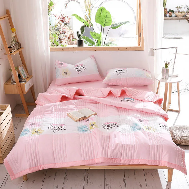 Summer Quilted Blanket Thin Comforter Bedspread for Double Bed Air Condition Quilt for Student Car Kids Adult Bed Cover