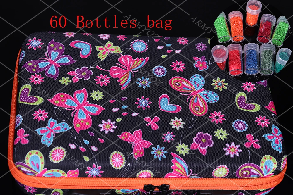 Diamond Painting Accessories Bead 60 Storage Bottle Embroidery Multifunctional Tool box Suitcase Tote Bag Zipper | Дом и сад
