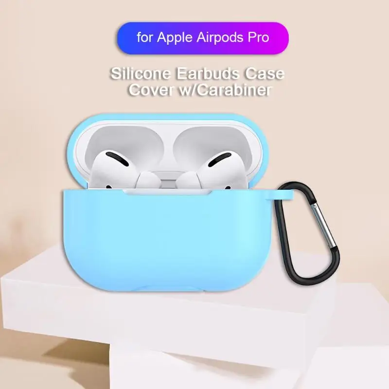 Силиконовый чехол для наушников Защитный чехол с карабином для Apple Airpods Pro поддержка дропшиппинг