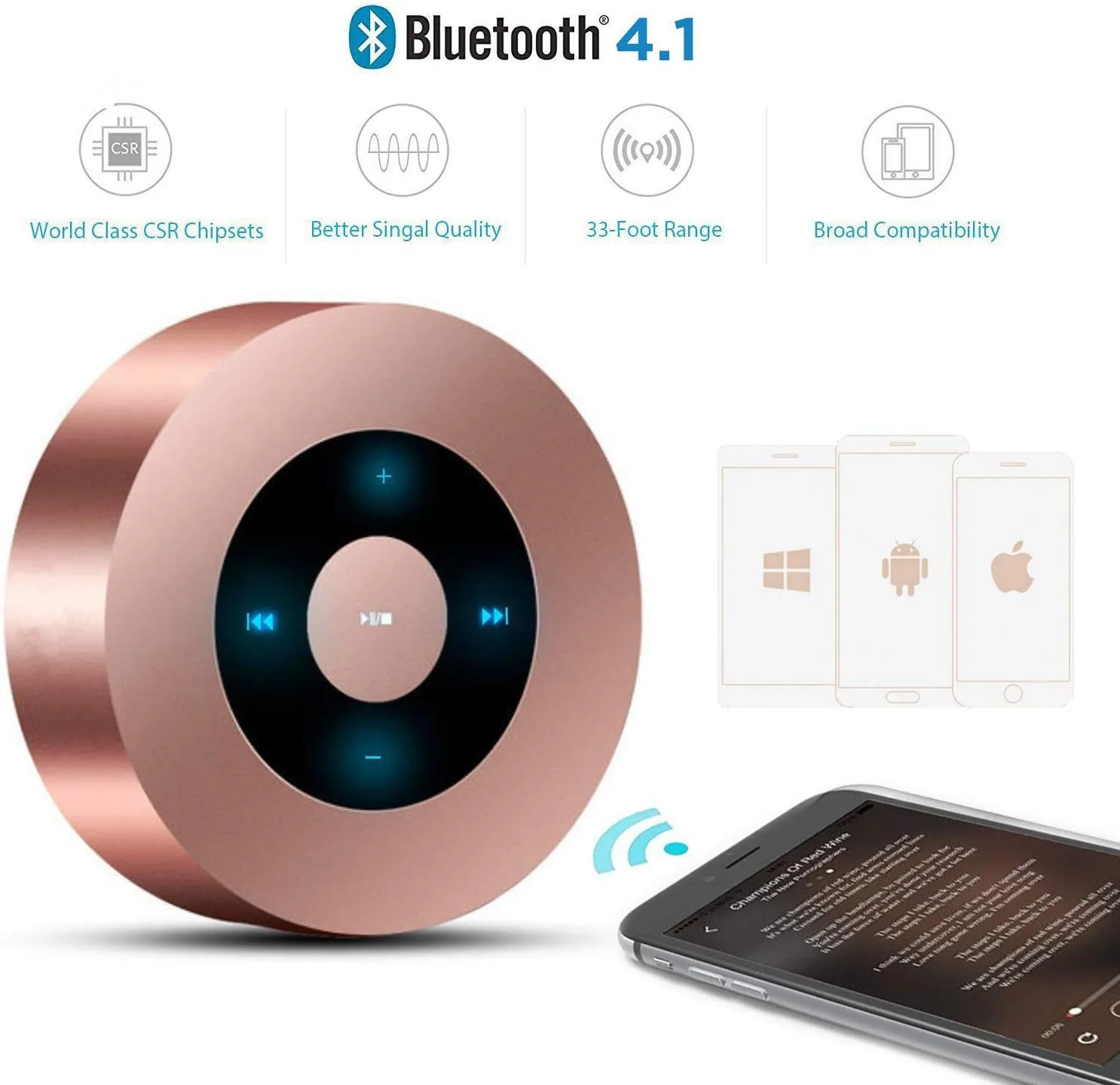 Смарт сенсорный экран беспроводной Bluetooth динамик Портативный 360 градусов объемный стерео музыка с AUX аудио для смартфонов планшеты lap