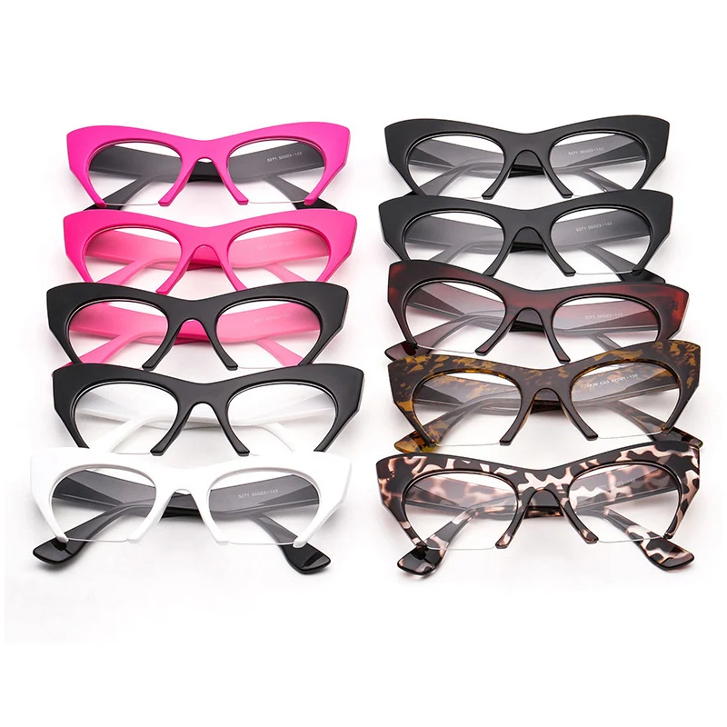 SHAUNA Retro Women Half Frame Cat Eye Glasses Frames Fashion Optical Frame eyewear frames women glasses