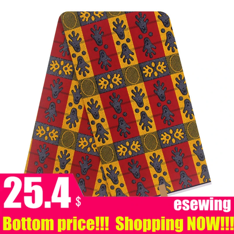 ESEWING Анкара Африканский Воск Принты Ткань 6 ярдов голландский настоящий воск хлопок