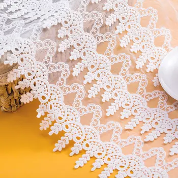

5yards/lot White100% Cotton Embroidered Lace Fabrics Women's Clothing Diy Lace Trim lace wedding fabrics Cloth accessories