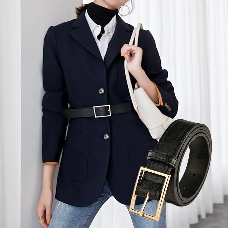 

New Fashion Snake Pattern Belts for Women Metal Pin Buckle Waist Straps Dress Jeans Retro Ladies All-match Decorative Waistband