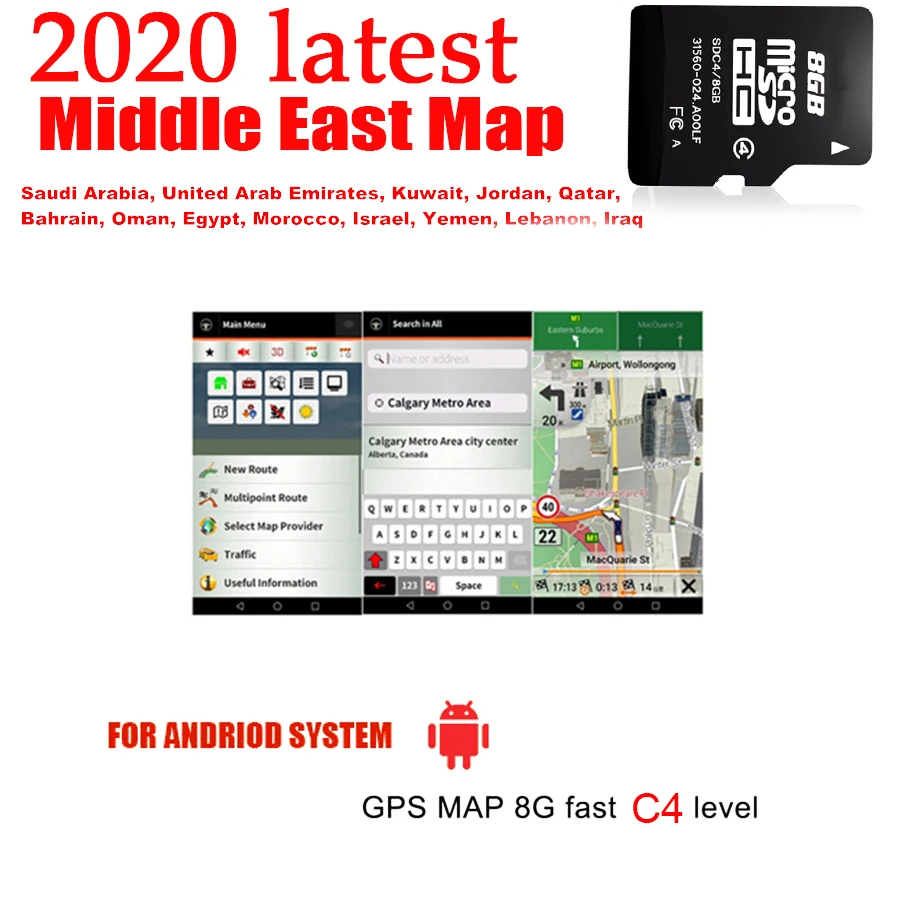 8GB Latest Micro SD Card Car GPS Software For Android System North America Map 
