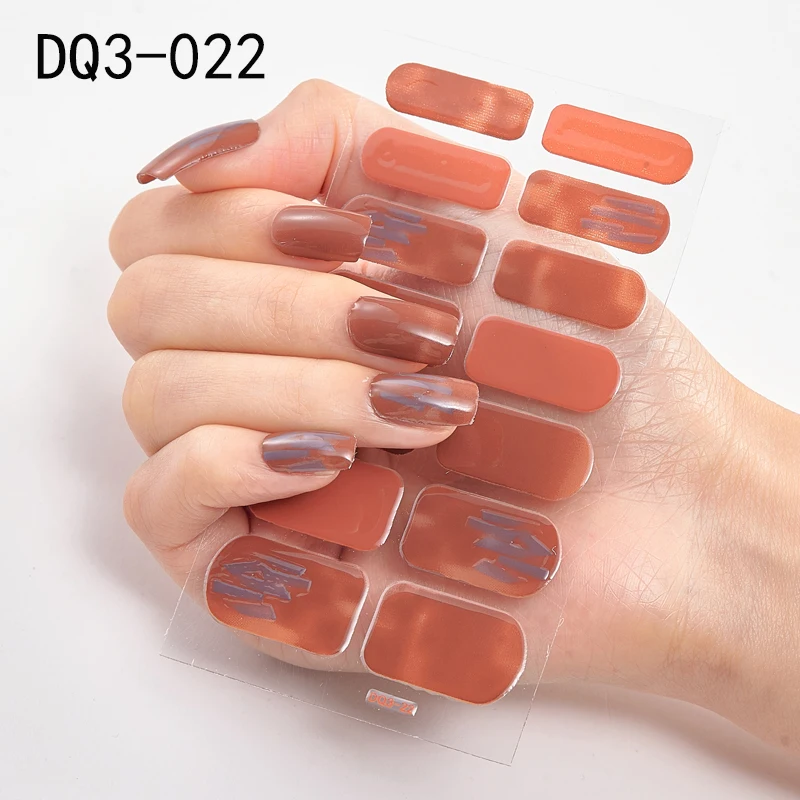 Korean Fashion Colorful 3D Glitter Sequins Nail Art Stickers Manicure DIY Nail Strips Wraps Solid Color