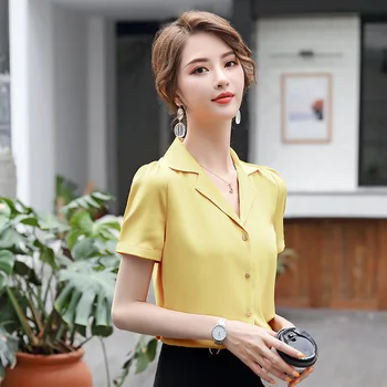 

Female Backing Inside Build Short Skirt Two-piece Set Temperament Slim Fit Leisure Work Clothes Occupation Short Sleeve Shirt