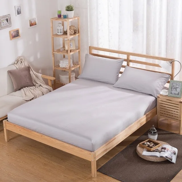 Light Silver Grey Наматрасник Твердый Мягкий простынь с эластичной лентой домашний декор защитный наматрасник Воздухопроницаемый покрывало спальня - Цвет: Light Silver Grey
