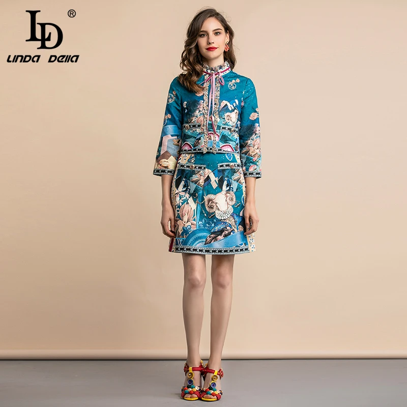 LD LINDA DELLA/осенние модные дизайнерские женские костюмы Женская рабочая одежда