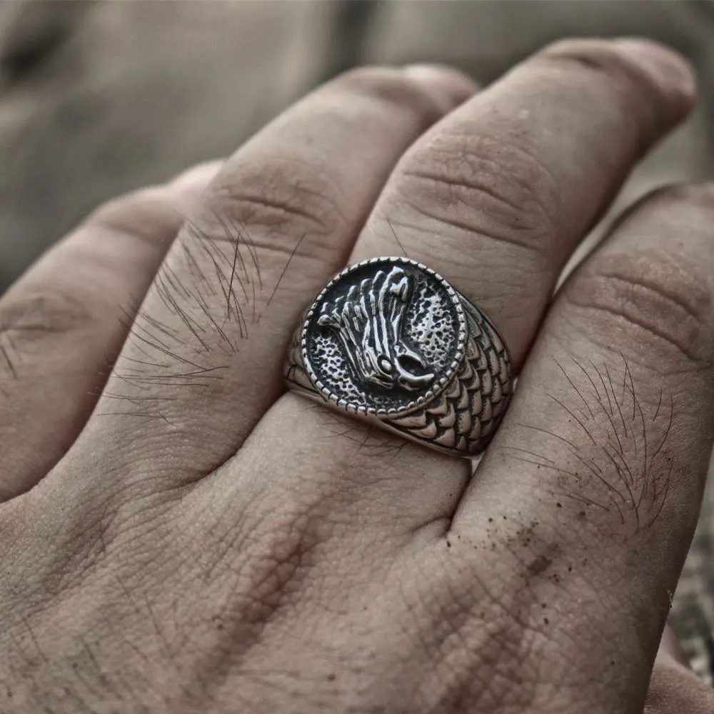 EYHIMD Мужская нержавеющая сталь печатка Орел кольцо классический и Винтаж Байкер стиль серебряные кольца птицы ювелирные изделия
