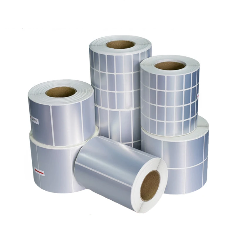 1/2/3/4 Rows Matte Silver Sticker Blank PET Labels for Thermal Transfer Printer Barcode Sealing Stickers Office Supplies