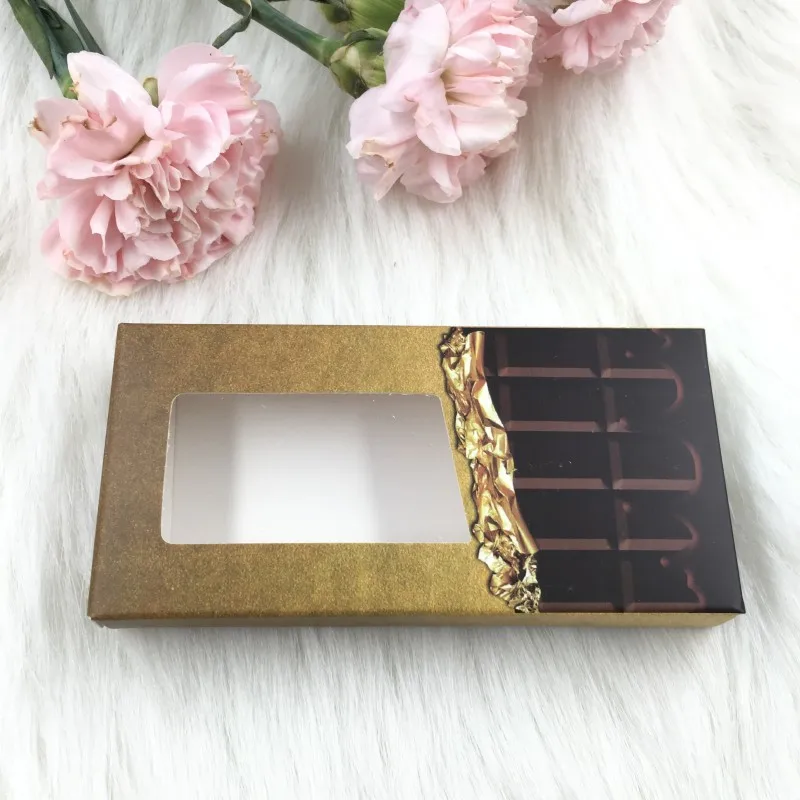 Chocolate Shape Box Ресницы с полной полоской 6 пар/лот 27 мм 5d норковые ресницы различные упаковочные коробки ресниц - Цвет: Chocolate Shape Box