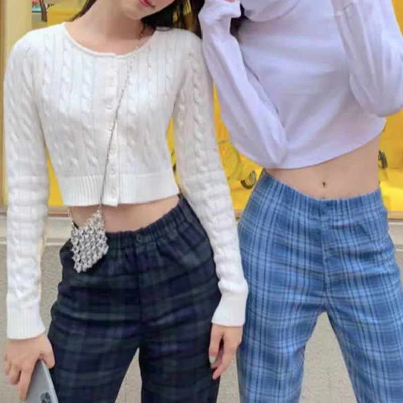 2019 Kawaii розовый Укороченный кардиган женский укороченный свитер Корейская одежда