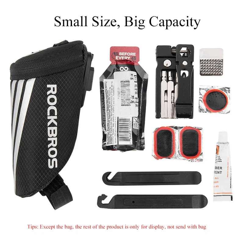 Sale ROCKBROS Bike Mini Tail Bag Cycling Portable Nylon Rear Pocket MTB Bicycle Small Reflective Seat Saddle Package Bike Accessories 2