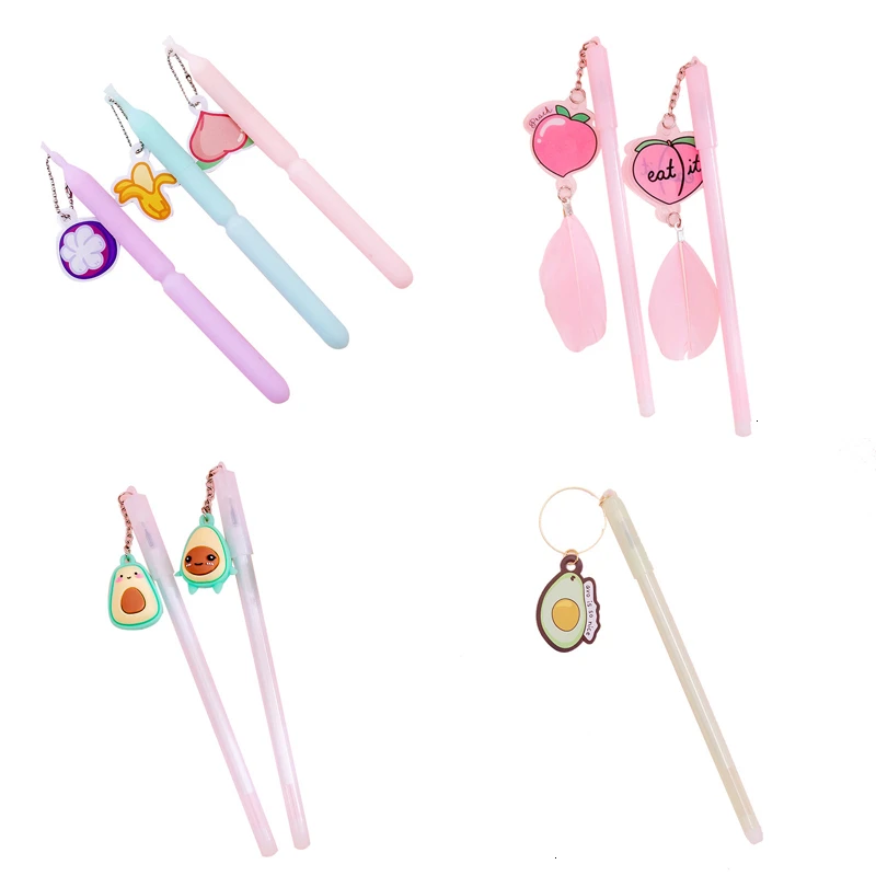 

1PCS Cute Cartoon New Avocado Pendant Gel Pen Student Stationery Novelty Gift School Material Office Supplies