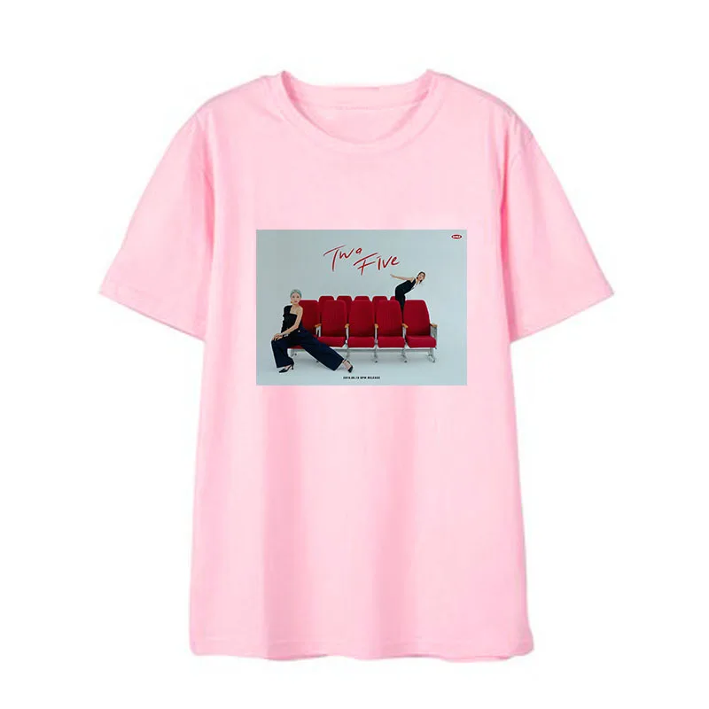 Pink 02 Kpop BOL4 две пять альбомов рубашки Уличная Повседневная Свободная футболка с коротким рукавом топы футболки DX1195 - Цвет: Pink 02