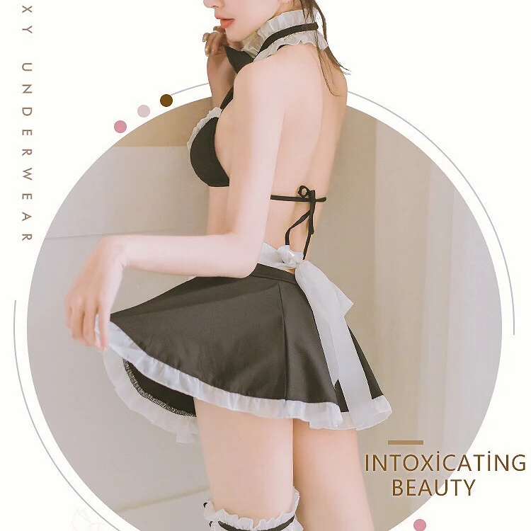 Cute Apron Underwear Cos French Maid Costume Exotic Lingerie Lenceria Porn Women Sexy Clothing Nightwear Student Uniform