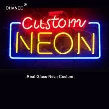 Пользовательские неоновая вывеска светильник Настоящее неоновое стекло трубка ручной работы пивной бар магазин Логотип Паб Магазин клуб