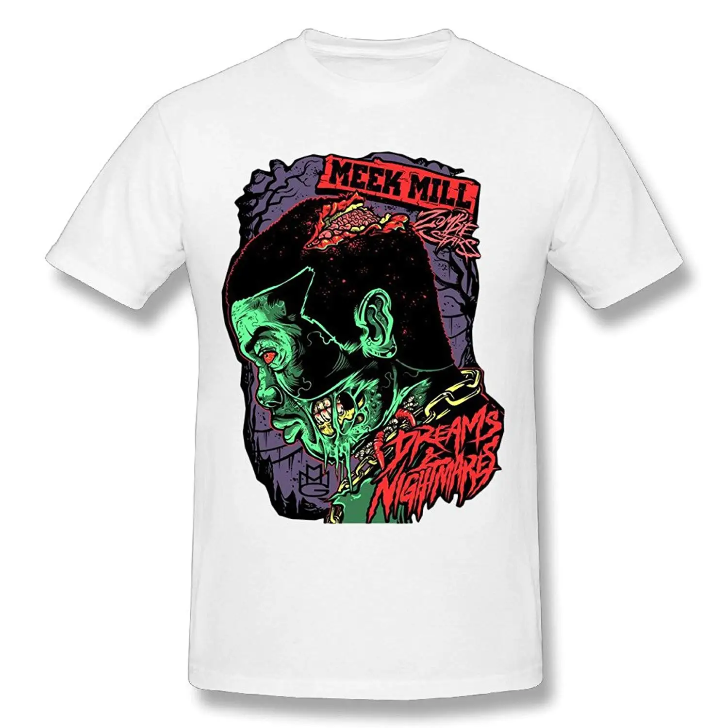 Aly Meek Mill Zombie Tee Shirt Halloween Graphic T Printing Short Sleeve 2019 New Mens Shirts Letter | Мужская одежда