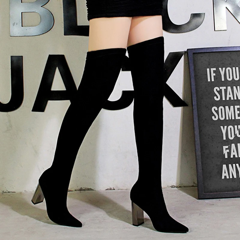 

Sexy Thigh High Boots Women Over The Knee Boots Women Boots Winter High Heels Shoes Woman Botas Big Size