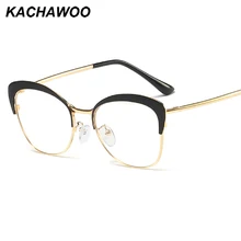 Kachawoo прозрачные линзы кошачий глаз оправа для очков женские розовые металлические Золотые очки по рецепту Близорукость ретро стиль дамы горячая распродажа