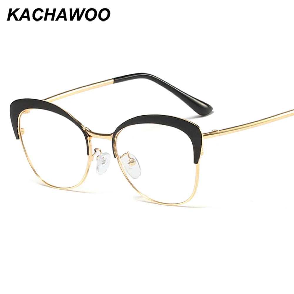 Kachawoo прозрачные линзы кошачий глаз оправы для очков женские розовые